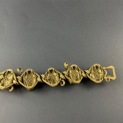 -125- COSTUME JEWELRY | Henkel & Gross For Dior | 1950’s Chunky Jade Stone Bracelet