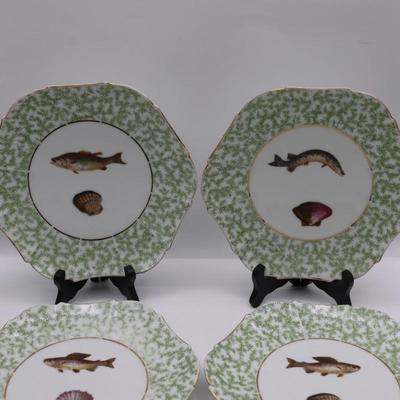 LIMOGES French China Fish Plates - Set of (4)