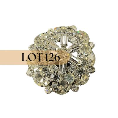 -126- BROOCH | Weiss Rhinestone Pin | Marked
