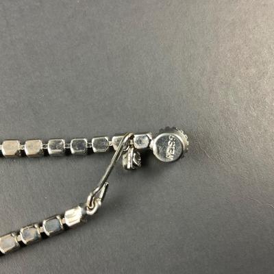-127- COSTUME JEWELRY | Weiss Rhinestone Necklace | Marked