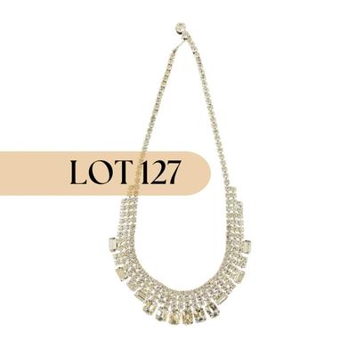 -127- COSTUME JEWELRY | Weiss Rhinestone Necklace | Marked