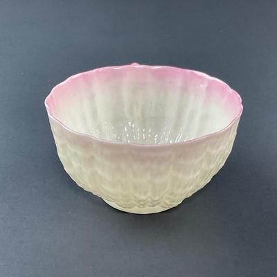 -128- BELLEEK | Teacup & Saucer | Tridacna Shell Pink Pattern | 2nd Mark