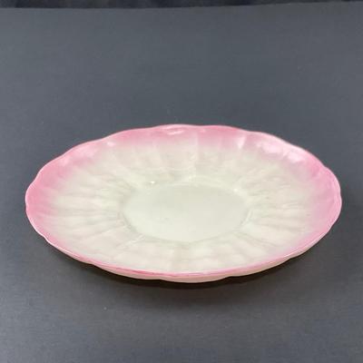 -128- BELLEEK | Teacup & Saucer | Tridacna Shell Pink Pattern | 2nd Mark
