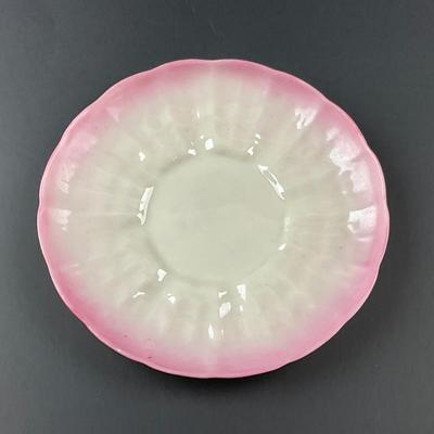-128- BELLEEK | Teacup & Saucer | Tridacna Shell Pink Pattern | 2nd Mark