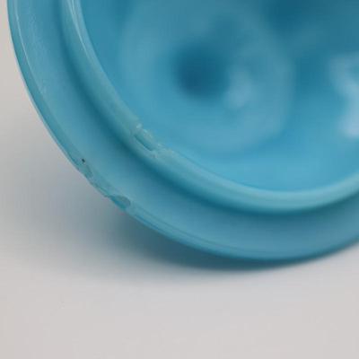 Milk Glass Blue Candy Dish (See Details)