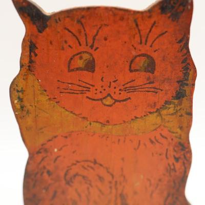 Vintage Wood Cat Matchbox Holder
