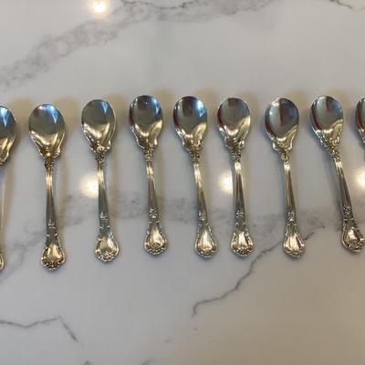 Silver- 9 ice cream spoons