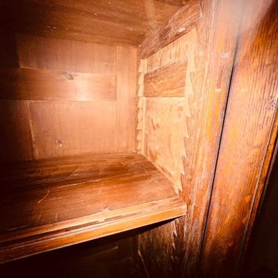 Antique Oak Step Back Cupboard