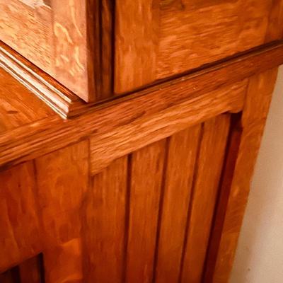 Antique Oak Step Back Cupboard