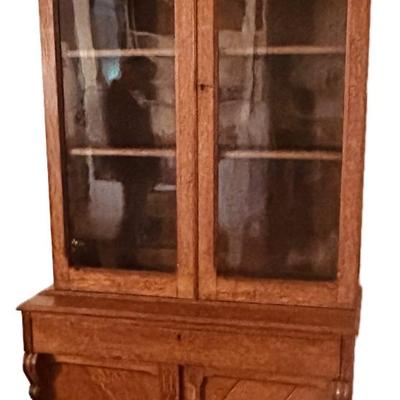 Antique Oak Step Back Cupboard