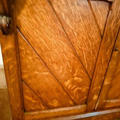Antique Oak Step Back Cupboard