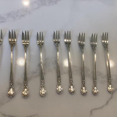 Silver- 9 shrimp/oyster/seafood forks