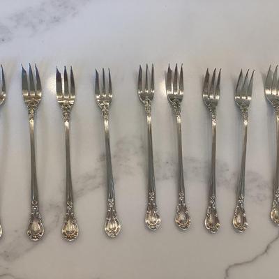Silver- 9 shrimp/oyster/seafood forks