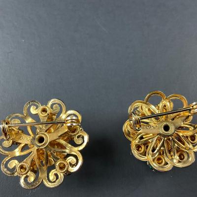 -137- BROOCH | Miscellaneous Green Colored Pins
