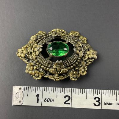 -137- BROOCH | Miscellaneous Green Colored Pins