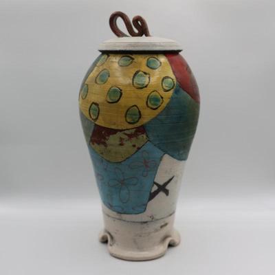 SIGNED Byron Myrick Ceramic Vase/Jar with Lid