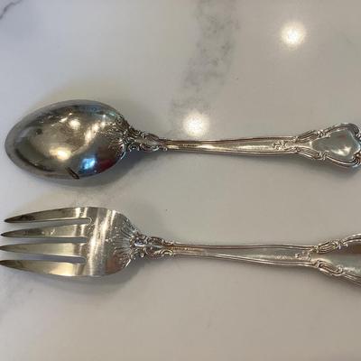 Silver- cold meat fork & spoon serving set