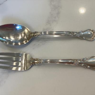 Silver- cold meat fork & spoon serving set