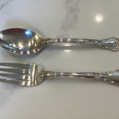 Silver- cold meat fork & spoon serving set