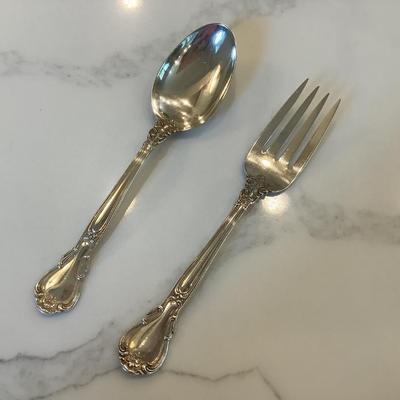 Silver- cold meat fork & spoon serving set