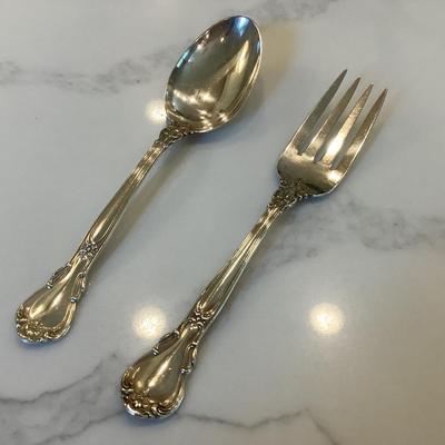 Silver- cold meat fork & spoon serving set