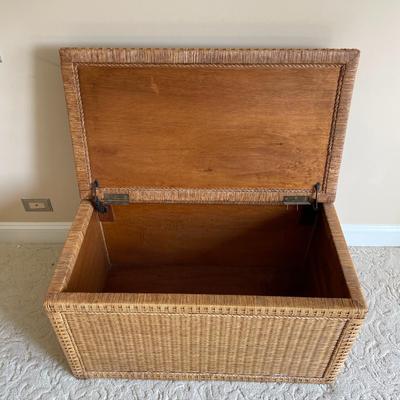 Vintage Wicker Storage Trunk