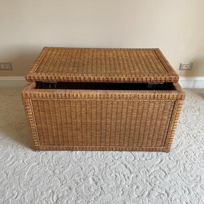 Vintage Wicker Storage Trunk