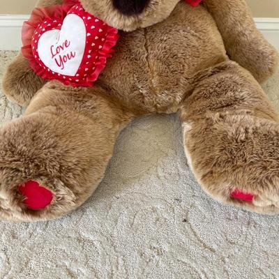 I LOVE YOU Giant Teddy Bear with Plush Embroidered Heart.