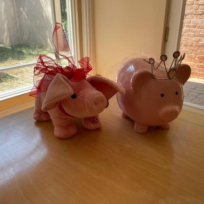 Two Pink Piggy Banks.