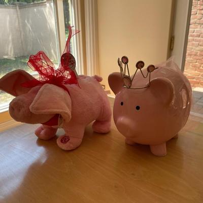 Two Pink Piggy Banks.
