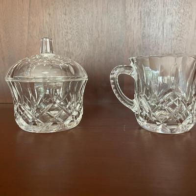 Opera Sugar Bowl with Lid and Creamer by Royal Crystal Rock