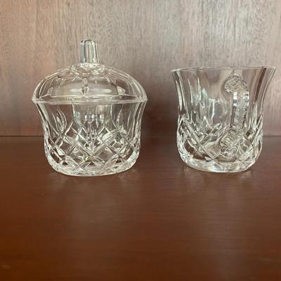 Opera Sugar Bowl with Lid and Creamer by Royal Crystal Rock