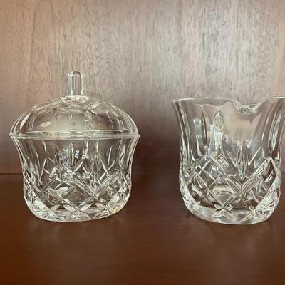 Opera Sugar Bowl with Lid and Creamer by Royal Crystal Rock