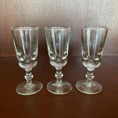 Set of 3 Libbey GEORGIAN Cordials Clear Vintage