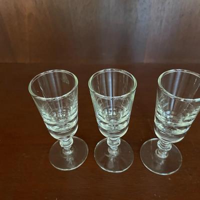 Set of 3 Libbey GEORGIAN Cordials Clear Vintage