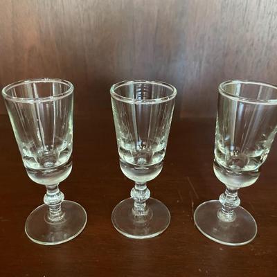Set of 3 Libbey GEORGIAN Cordials Clear Vintage
