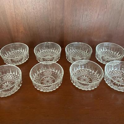 Arcoroc France Starburst Diamond Clear Glass Dessert Bowls