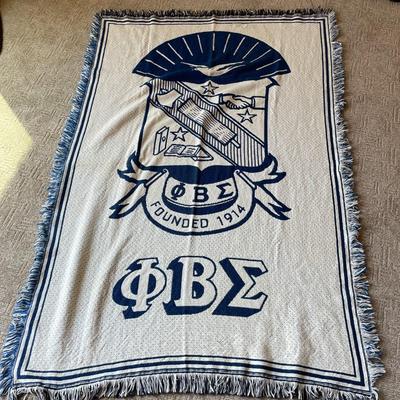 PHI BETA SIGMA Fraternity Greek Jacquard Woven Cotton Afghan Throw Blanket