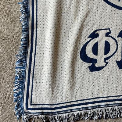 PHI BETA SIGMA Fraternity Greek Jacquard Woven Cotton Afghan Throw Blanket
