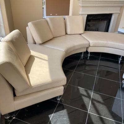 Light Tan Modular leather Sofa