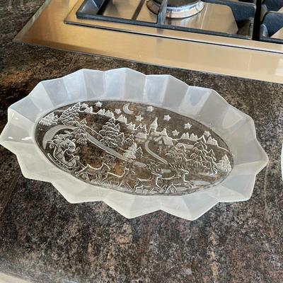 Vintage MIKASA and ANCHOR HOCKING Glass serving plates