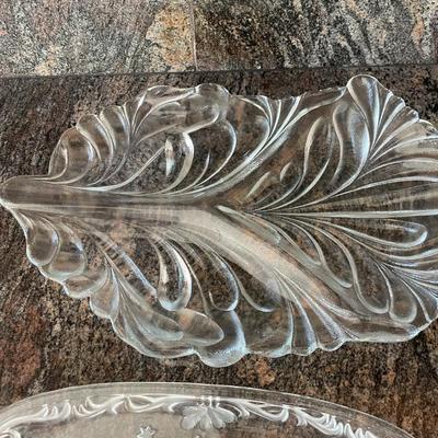 Vintage MIKASA and ANCHOR HOCKING Glass serving plates