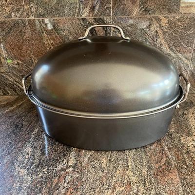 Dome Covered Non-Stick Roasting Pan with Rack.