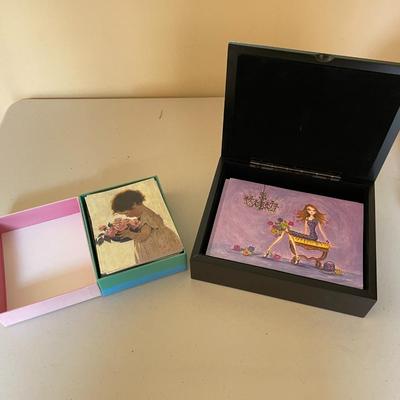 VINTAGE Papyrus Bella Pilar Fashion Girl Greeting Cards in Original Box and Papyrus Girl Greeting cards