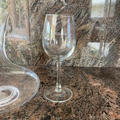 Wine Decanter and 2 wine Glasses