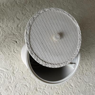 Wicker Laundry Basket In white.