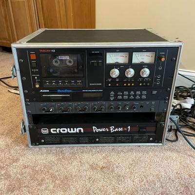 TASCAM 112 MKII Professional Audio Cassette Player with Crown PB-1 Power Base-1 Power Amplifier