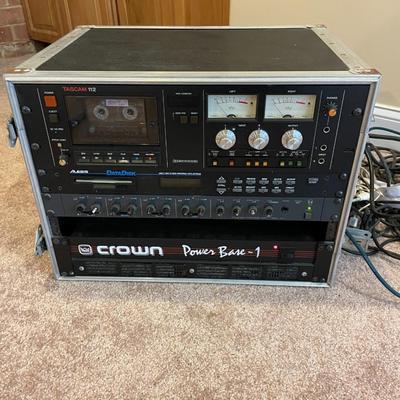 TASCAM 112 MKII Professional Audio Cassette Player with Crown PB-1 Power Base-1 Power Amplifier