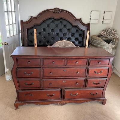 King size bed Headboard, Frame and Dresser