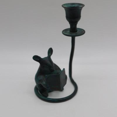 Mouse Reading a Book Candle Holder - Made in India